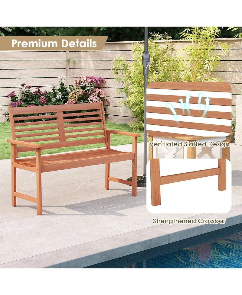 Gouun 26-Inch Solid Wood Garden Park Bench 2-Person