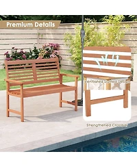 Gouun 26-Inch Solid Wood Garden Park Bench 2-Person