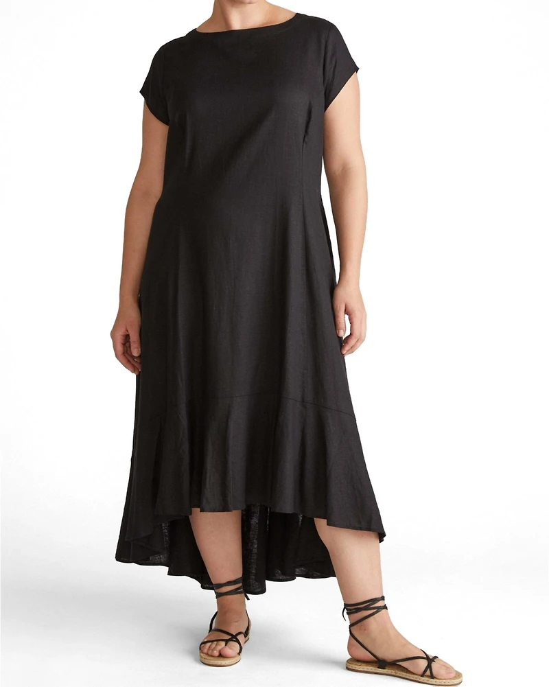 Universal Standard Plus Sunset Linen Flounce Dress