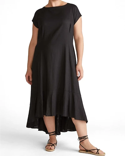 Universal Standard Plus Sunset Linen Flounce Dress