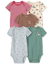 Carter's Baby Boys' Football Print Short-Sleeve Bodysuits, 5-Pack