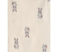Carter's Baby Girls' Bunny Print Short-Sleeve Bodysuits, 5-Pack