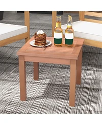 Gymax Outdoor Adirondack Side Table Square End Table Slatted Tabletop
