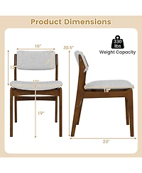 Slickblue Upholstered Dining Chairs Set of 2 with Cushioned Seat and Rubber Wood Legs