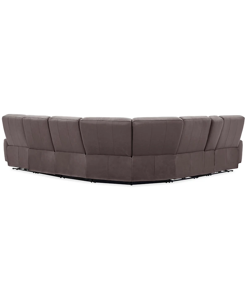 Symond 7-Piece Leather 3 Power Motion Sectional Sofa
