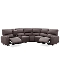 Symond 6-Piece Leather 2 Power Motion Sectional Sofa