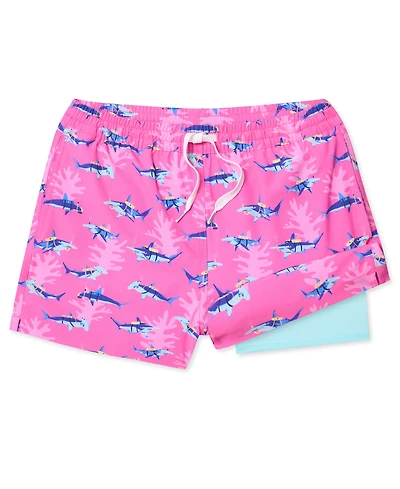 Chubbies Girls' 7-20 The Great Pink Sharks Swim Trunk