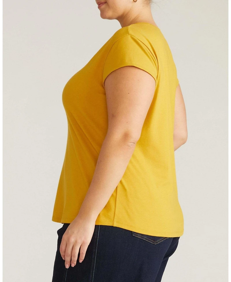 Universal Standard Plus Ashley V Neck Cap Sleeve Tee