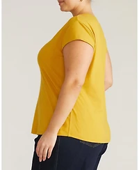 Universal Standard Plus Ashley V Neck Cap Sleeve Tee
