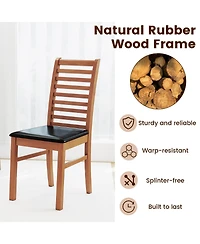 Slickblue Wooden Dining Chair Set of 2 with Rubber Wood Legs for Modern Room Seating