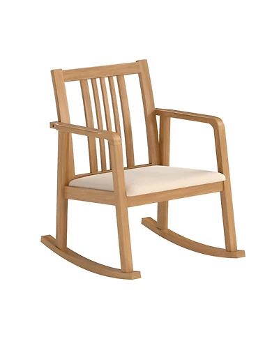 Gouun Solid Wood Outdoor Rocking Chair with Slatted Seat