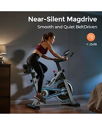 Fed Fitness Magnetic 1.0 Indoor Cycling Bike, Quiet Magnetic Resistance, 300lb Capacity, Smooth Home Exercise Bike with App and Tablet Mount