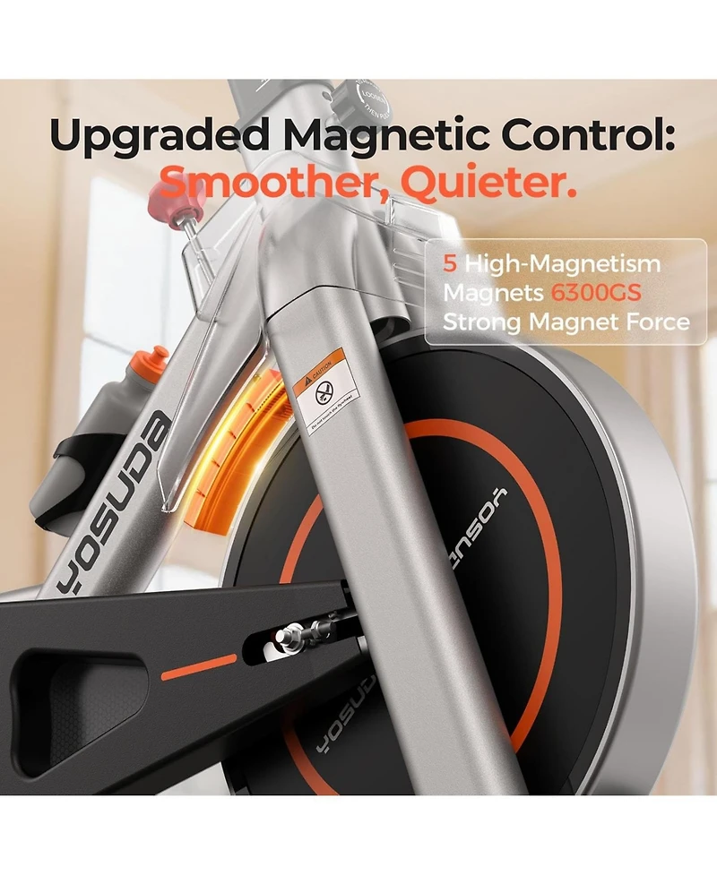 Fed Fitness Magnetic 2.0 Premium Exercise Bike, Ultra-Quiet Strong Magnetic Resistance, 300lb Capacity, Smooth Stationary Bike for Home