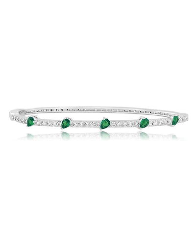 Simona Radiant Pear-shaped and Round Cubic Zirconia Bangle