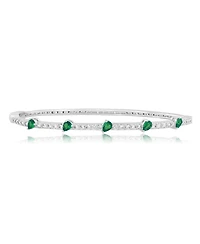 Simona Radiant Pear-shaped and Round Cubic Zirconia Bangle