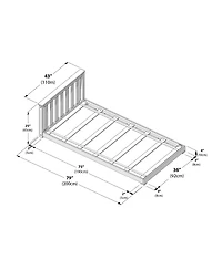 Max & Lily Classic Bed, Floating Headboard for Bunks