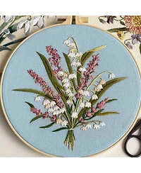 Gnuadz Embroidery Kit Adults Beginners Floral Pattern Hoops Floss Tools