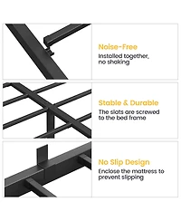 homfan 14Inch Heavy Duty Metal Platform Bed Frame - Sturdy Low Profile Mattress Foundation