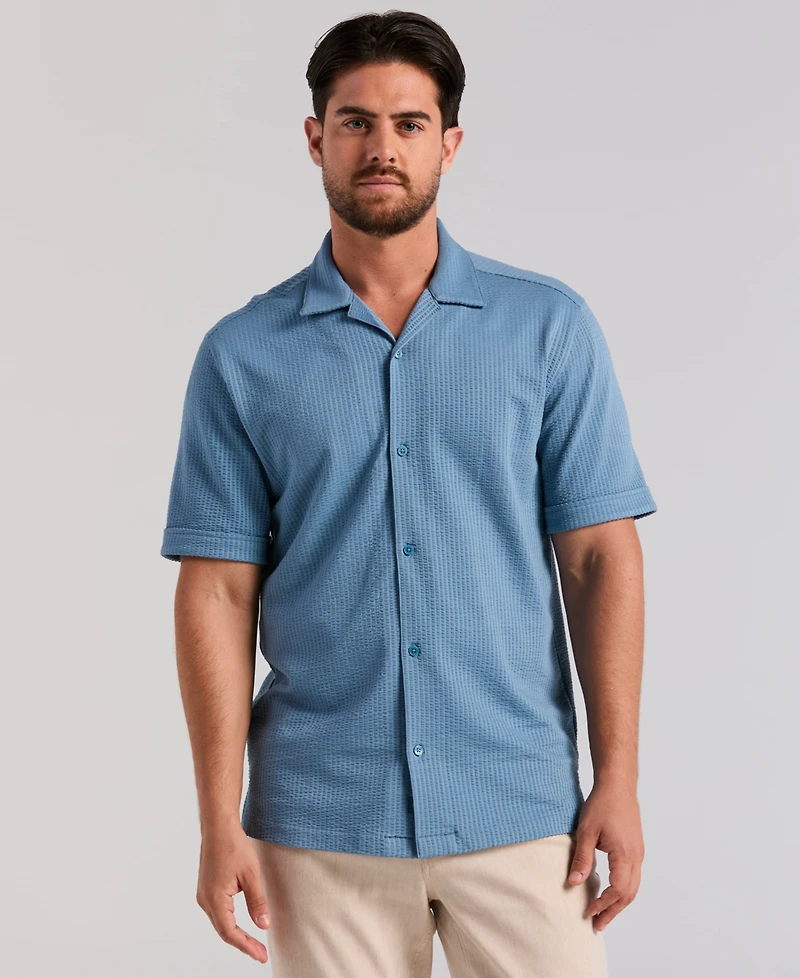 Cubavera Men's Short-Sleeve Seersucker Knit Shirt