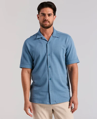 Cubavera Men's Short-Sleeve Seersucker Knit Shirt