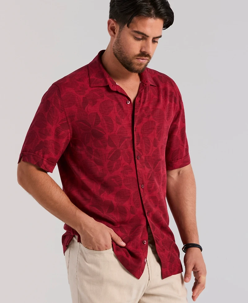 Cubavera Men's Tonal Floral Print Shirt