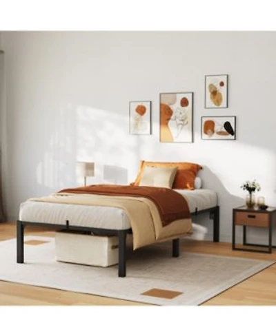 Homfan 16 Inch Heavy Duty Metal Platform Bed Frame Iron Slats Legs No Box Seasonal Needed Tool Complimentary Assembly Quiet Non Slip