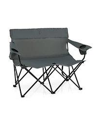 Gouun 2-Person Double Camping Chair, Outdoor Folding Loveseat with Cup Holders and Carrying Bag