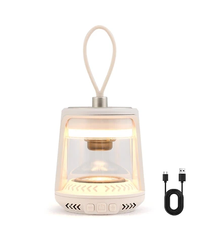 Gouun Waterproof Camping Lantern Speaker with 3 Led Light Colors, Rechargeable Portable Outdoor Light