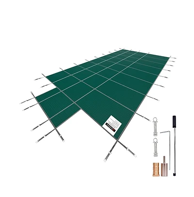 Sugift Pool Safety Cover 20x38 feet Rectangle Inground Winter Cover with Center End Step