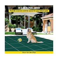 Sugift Inground Pool Safety Cover 20x38 ft Rectangular Winter Mesh Cover