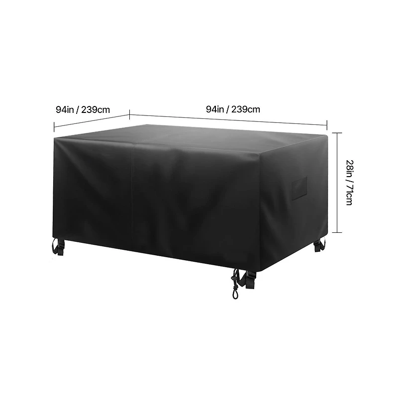 Sugift Waterproof Patio Furniture Cover 94x94x28 in Square Outdoor Table Chair Cover