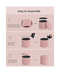 Slickblue Modern Round Storage Ottoman with Removable Top Lid Seat
