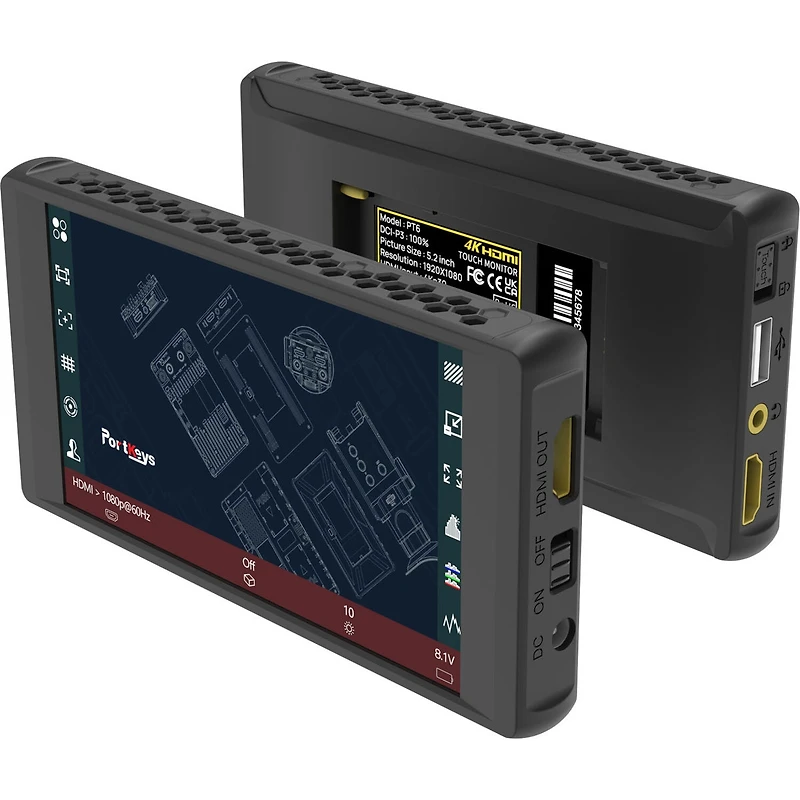 Portkeys PT6 5.2" Full Hd Touchscreen Monitor, Supports 4K Hdmi