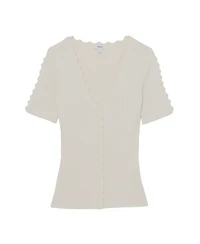 Reiss Women's Scallop-Trim Rib-Knit Top