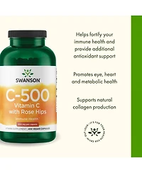 Swanson Vitamin C with Rose Hips 500 Milligrams 400 Capsules