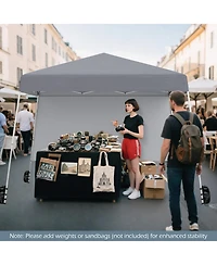 Gouun 8 x 8 feet Pop-Up Canopy Tent with Sidewall and Portable Backpack