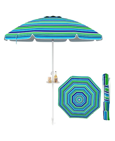 Gouun 7.2 feet Portable Beach Umbrella with Sand Anchor and Tilt Mechanism