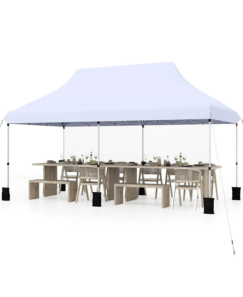Gouun 10 x 20 feet Pop-Up Canopy Tent with 3-Level Height Adjustment and Carry Bag