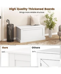 Gouun Large Storage Chest with Safety Metal Hinge and Flat Top Surface