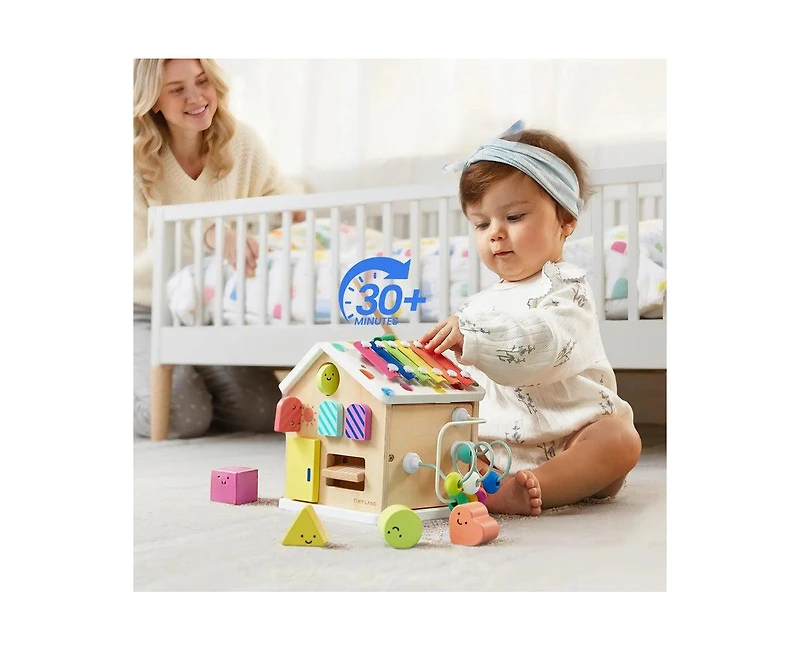 Tiny Land 9-in-1 Wooden Activity Cube - Montessori Baby Center