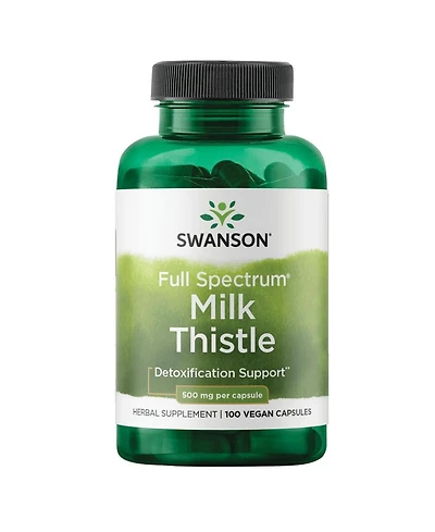Swanson Milk Thistle Herbal Liver Support Supplement quality Formula Helping to Maintain Overall Health and Wellbeing 100 Capsules