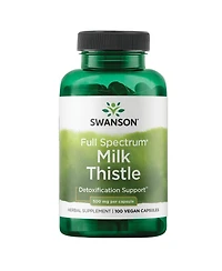 Swanson Milk Thistle Herbal Liver Support Supplement quality Formula Helping to Maintain Overall Health and Wellbeing 100 Capsules