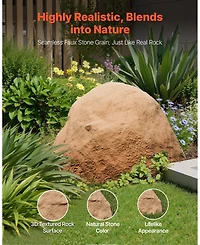 Sugift Faux Rock Cover, Outdoor Fake Rock for Landscaping, Weather-Resistant