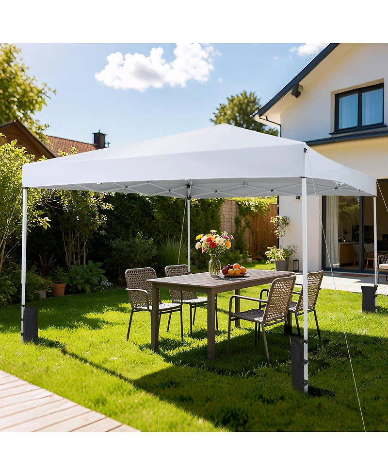 Gouun 10 x 10 feet Pop-Up Canopy Tent with Carrying Bag, 4 Sandbags and 3-Level Height