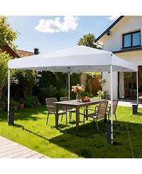 Gouun 10 x 10 feet Pop-Up Canopy Tent with Carrying Bag, 4 Sandbags and 3-Level Height