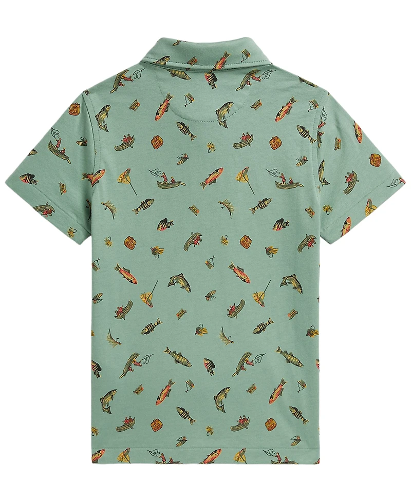 Polo Ralph Lauren Boys' 2T-7 Fishing Print Short-Sleeve Shirt