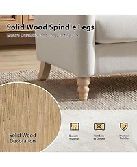 Hulala Home Terren 50.5"W Farmhouse Linen Upholstery Loveseat With Solid Wood Spindle Legs