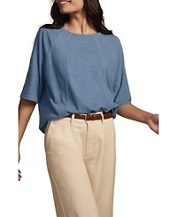 Celtic & Co. Women's and Linen Blend Short Sleeve Swing Top