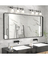 Apmir 60" x 28" High-Strength Tempered Glass and Aluminum Alloy Framed Wall Decor Bathroom Vanity Mirror