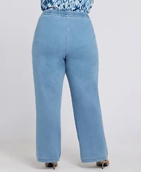 Nydj Plus Relaxed Drawstring Pull-On Denim Pants